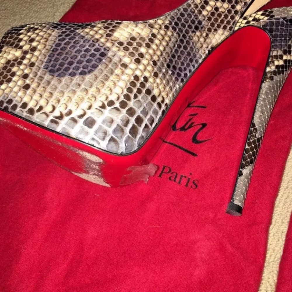 Christian Louboutin Python Slingbacks 37 - image 6